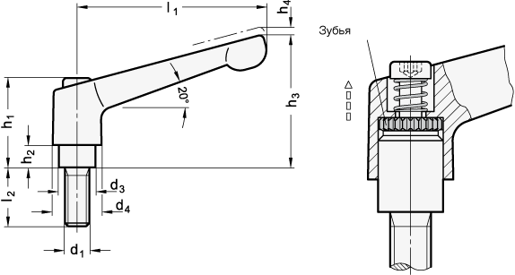 Adjustable lever-type handles