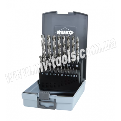 Set of 19 metal drills RUKO type N, HSS-G