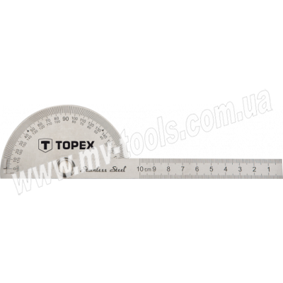 Транспортир з лінійкою TOPEX, нержавіюча сталь